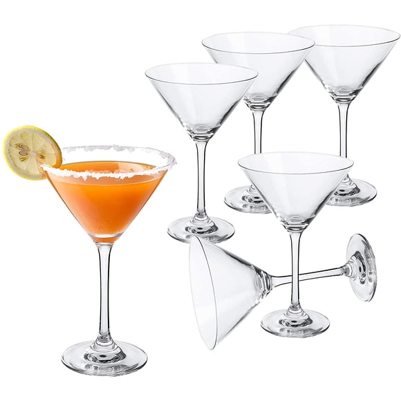 Gala Houseware Lead-Free Glass Martini Glasses 9 oz (266 ml), Set of 6 – Elegant Cocktail Drinkware for Parties & Home Use