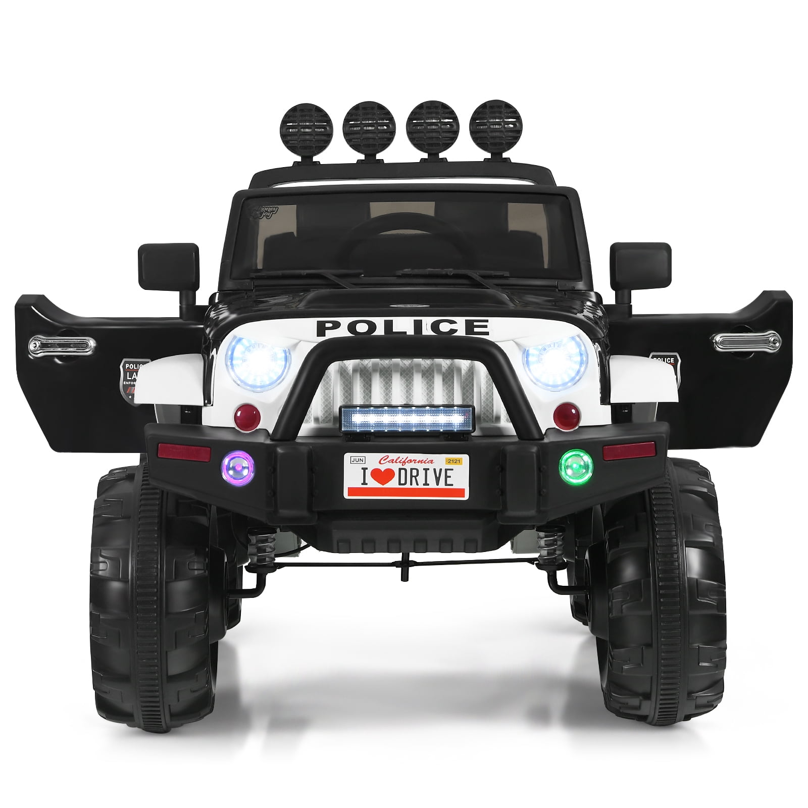 Patiojoy Camion pour Enfants 12 V à Chevaucher, Véhicule Électrique pour Enfants à 2 Sièges avec Télécommande 2,4 GHz et Poignée Rétractable