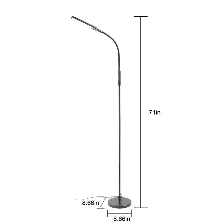Mainstays Modern LED Floor Lamp, Matte Black, 4 Brightness & 4 CCT Settings