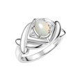 thumbnail image 3 of RYLOS Rings for Women Sterling Silver Ring XOXO Hugs & Kisses 7X5MM Gemstone & Diamond Exotic Opal African Jewelry Size 6, 3 of 7
