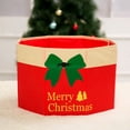 thumbnail image 1 of XYAIYT Collier de Sapin de Noël pour Décorations de Noël Résistant aux Déchirures en Tissu Non Tissé Velours Nœud Broderie Cache Support Se Convertit en Rangement Rangement de Cadeaux Organisé pour Maison Porche 15.7x11.8x1.4 Po Rouge, 1 of 6