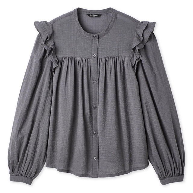 George Women's Ruffled Long-Sleeve Top