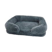 Birdeem Calming Dog Cats Bed Cuddler Warming Cozy Soft Bed Fluffys Faux Furs Cushion Bed for Small Medium Dogs and Cats