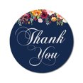 thumbnail image 1 of Darling Souvenir 45 Pcs Navy Blue Round Floral Thank You Stickers DIY Envelope Seals-1.6 Inches, 1 of 4