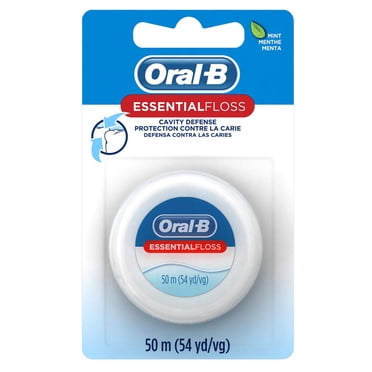 Oral-B Essential Mint Dental Floss, Cavity Defense, Waxed, 50m
