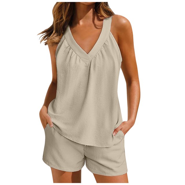 Japceit Ensembles de Pyjama pour Femmes 2 Pcs Femmes Maison Mode Décontractée de Pâques Hauts et Pantalons Imprimés Ensemble de Pyjama à Manches Courtes avec Poches