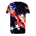 thumbnail image 5 of Snoarin Chandails en Molleton pour Hommes Col Rond Décontracté Impression Numérique 3D Pull Entraînement Physique Sports Manches Courtes T-Shirt Blouse 4 Juillet Chemises pour Hommes en Solde, 5 of 5