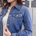 thumbnail image 3 of Veste Blazer Femme Femmes Mode Revers Uni Décontracté Boutons Blazer Jeans Veste Cardigan, 3 of 6
