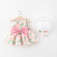 thumbnail image 1 of Robe Bébé Fille Sans Manches Robe Tutu Bébé Robes d'Été pour Filles avec Chapeaux 2 Pcs Tenues pour Nourrisson 1-2 Ans, 1 of 3