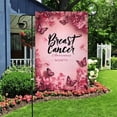 thumbnail image 1 of Chanana Breast Cancer Awareness Garden Flag Double Sided Outdoor Breast Cancer Pink Ribbon Butterfly Decorations Support Peace Hope Power Faith Holiday Small Yard Outdoor Decoration 12 X 18 In, 1 of 6