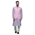 thumbnail image 1 of Atasi Indian Kurta Pyjama Jacket Set For Men Mandarin Collar Casual Clothing, 1 of 5