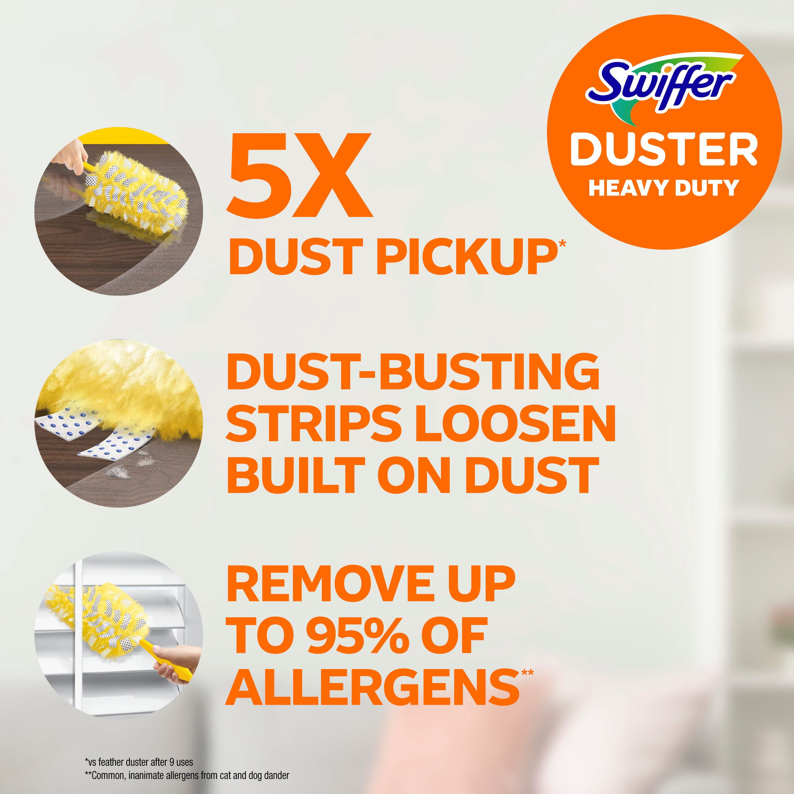 Swiffer Plumeaux Ultra Résistants Multi-Surfaces Recharges de Plumeau pour le Nettoyage, Non Parfumé, 11 Unités
