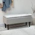 thumbnail image 2 of HOMCOM Ottoman avec Rangement et Pieds en Bois, Ottoman de Rangement 57 L, Gris, 15 Pouces, 2 of 10
