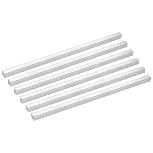 Unique Bargains Square Aluminum Flat Bar, 6 Pack 1/2' Thickness 1/2' Width 12' Length