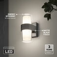 thumbnail image 3 of Artika Colton Matte Black Modern Outdoor Wall Light Fixture LED, 3 of 5