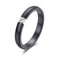 thumbnail image 3 of Women Stainless Steel Single CZ Ring for Wedding Engagement,3mm, 3 of 6