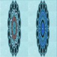 thumbnail image 1 of Ahgly Company Machine Washable Indoor Square Transitional Glacial Blue Ice Blue Area Rugs, 5' Square, 1 of 7