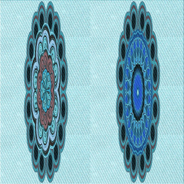 Ahgly Company Machine Washable Indoor Square Transitional Glacial Blue Ice Blue Area Rugs, 5' Square