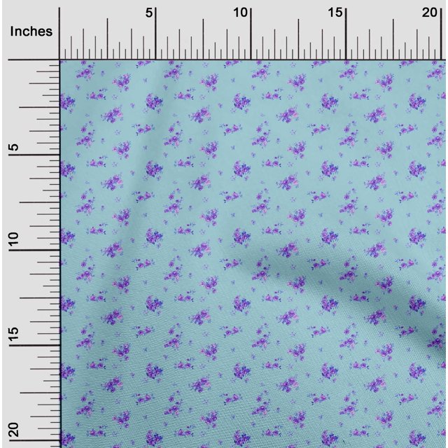 oneOone Georgette Viscose Fabric Leaves & Flower Floral Print Fabric by Yard 42 Inch Wide