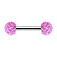 thumbnail image 1 of Pair of Nipple Rings Piercing Barbell w/ Ferido CZ Gem Ends - 9 Colors Available, 1 of 9