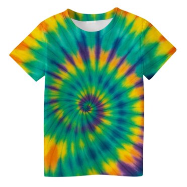 T-shirts Graphiques pour Filles, Manches Courtes Décontractées, Imprimé Tourbillon, Col Rond, pour Usage Quotidien, Tout-Petits et Enfants de 2 à 13 Ans