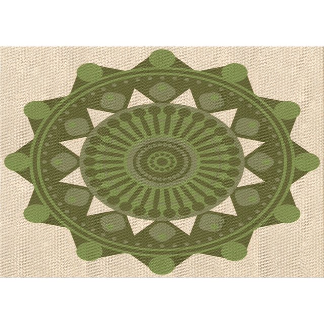 Ahgly Company Machine Washable Indoor Rectangle Transitional Olive Green Area Rugs, 8' x 10'