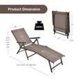 thumbnail image 3 of Costway Patio Folding Chaise Lounge Chair Outdoor Portable Reclining Lounger Beach Brown, 3 of 8