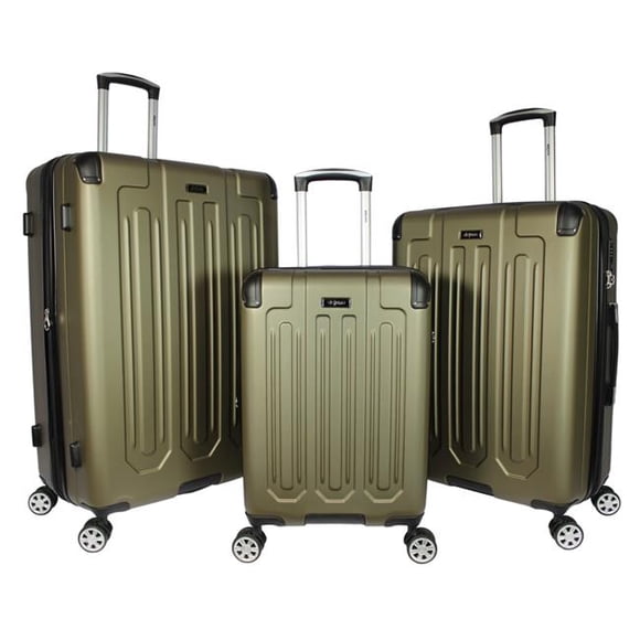 Dejuno 252015DJ-OLIVE Tutin Hardside Spinner Luggage Set with TSA Lock, Olive - 3 Piece