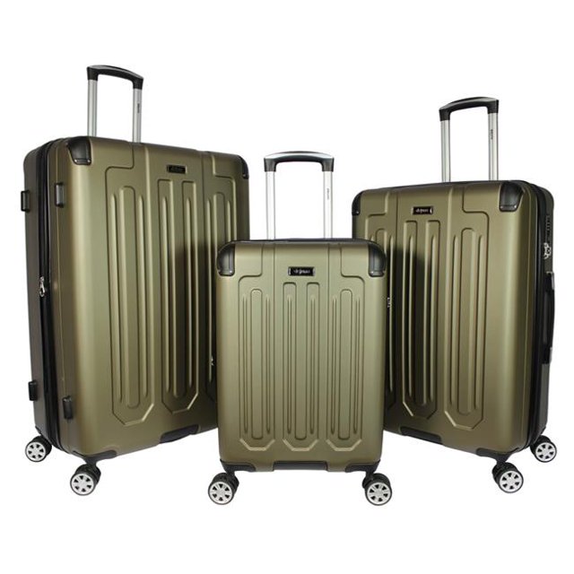 Dejuno 252015DJ-OLIVE Tutin Ensemble de Valises Rigides à Roulettes Pivotantes avec Serrure TSA, Olive - 3 Pcs