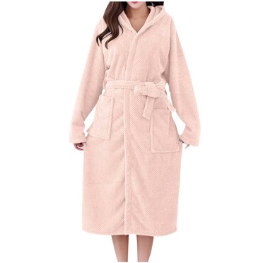RXIRUCGD Peignoir d'Hiver pour Femmes à Carreaux Ananas en Peluche, Absorbant, Séchage Rapide, à Bretelles, Long, Vêtement de Nuit Peignoir ( Kaki )