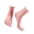 thumbnail image 1 of serony 1Pair Comfy Five Toe Socks Cotton High Crew Sock Athletic Solid Socks Pink, 1 of 8