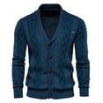 thumbnail image 1 of CEHVOM Men's Sweater Cardigan Solid Color Lapel Long-Sleeved Knitted Jacket, 1 of 3
