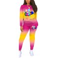 thumbnail image 2 of FOCUSNORM Women Lip Print Long Sleeve Sweatshirt + High Waist Pants Outfits, 2 of 5