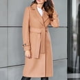 thumbnail image 1 of LSLJS Womens and Winter Lapel Woolen Cloth Coat Trench Jacket Long Overcoat Outwear, 1 of 8
