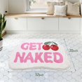 thumbnail image 2 of SHIYUE Get Naked Bath Mat Pink Cute Funny Bathroom Rug, Soft Absorbent Water Non Slip, Superior Washable Microfiber Cool Shower Preppy Decor Rug (Cherry 20"x32"), 2 of 8