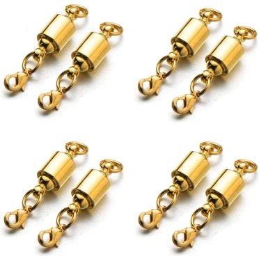 Screw Magnetic Clasps for Necklaces Safety Magnetic Locking Jewelry Clasp Converter - Gold+Silver