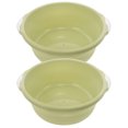 thumbnail image 1 of 2pcs Home Bathroom Wash Basin Plastic Wash Basin Home Foot Basin Household Simple Basin (Medium Size Green), 1 of 8