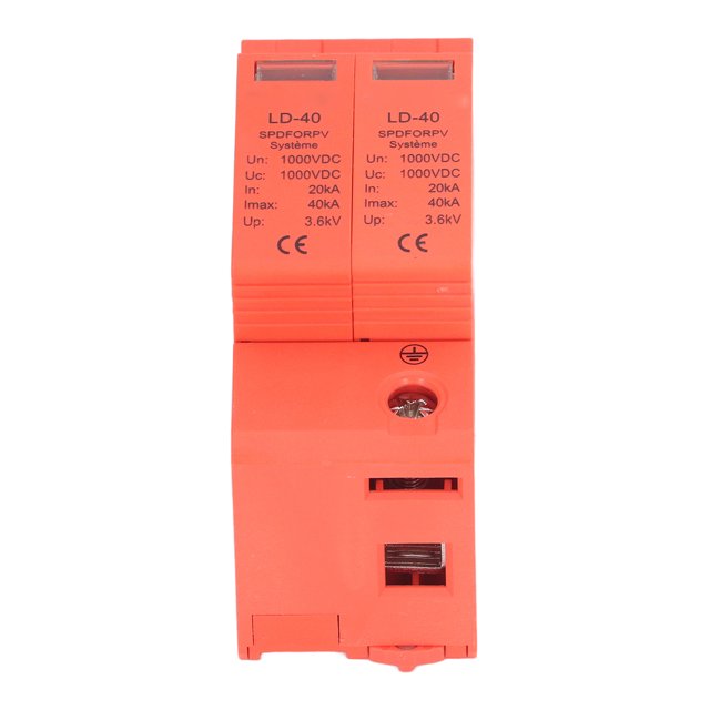 Dispositif de Protection contre les Surtensions, Protection contre la Surchauffe 1000V DC Protecteur de Surtensions Conductivité 2P 35MM Installation sur Rail pour Disjoncteur
