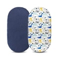 thumbnail image 2 of Xuewenshw 2PCS Baby Mose Sheet Bassinet Sheet Cradle Sheet Adapts To Rectangle Oval Pram Bassinet Pads Minky Dot Cartoon Fitted Sheet Set Forever Roll of 50, 2 of 6
