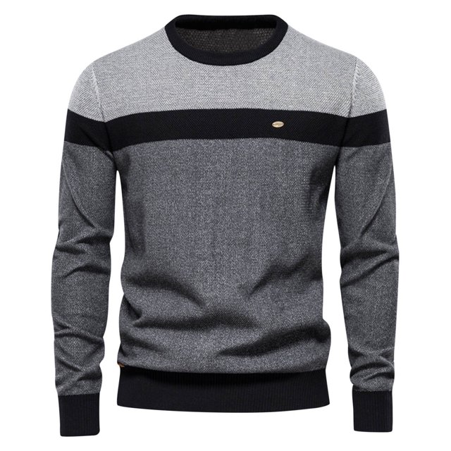 CEHVOM Men's O-neck Sweater Soft Casual Sweaters For Men Classic Pullover Sweaters With Ribbing Edge