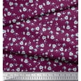 thumbnail image 2 of Soimoi Moss Georgette Fabric Leaves & Magnolia Floral Printed Fabric 1 Yard 42 Inch Wide, 2 of 5