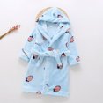 thumbnail image 2 of Toddler Baby Boys Girls Cartoon Bathrobes Flannel Night-Robe Sleepwear, 2 of 9