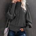 thumbnail image 2 of TIMIFIS Chandails pour Femmes Chandail Col Rond Manches Longues Surdimensionné Tricot Pelucheux Chaud Chandail Hiver Automne Chandail Haut Extérieur Automne/hiver, 2 of 5