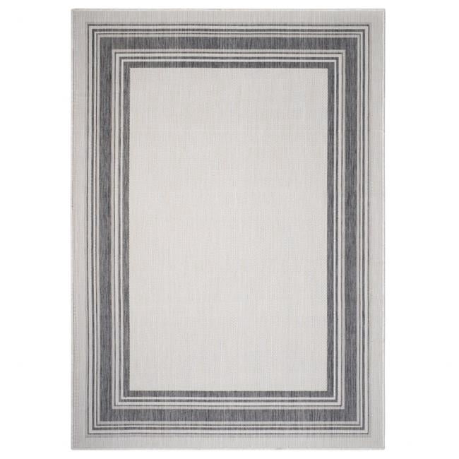 Tapis d'Intérieur et d'Extérieur Encadré Gris Pâle 8 x 10 Pi
