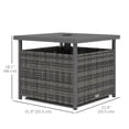 thumbnail image 3 of Outsunny Table Basse en Rotin avec Trou pour Parasol pour Cour Arrière Gris Mélangé, 3 of 10