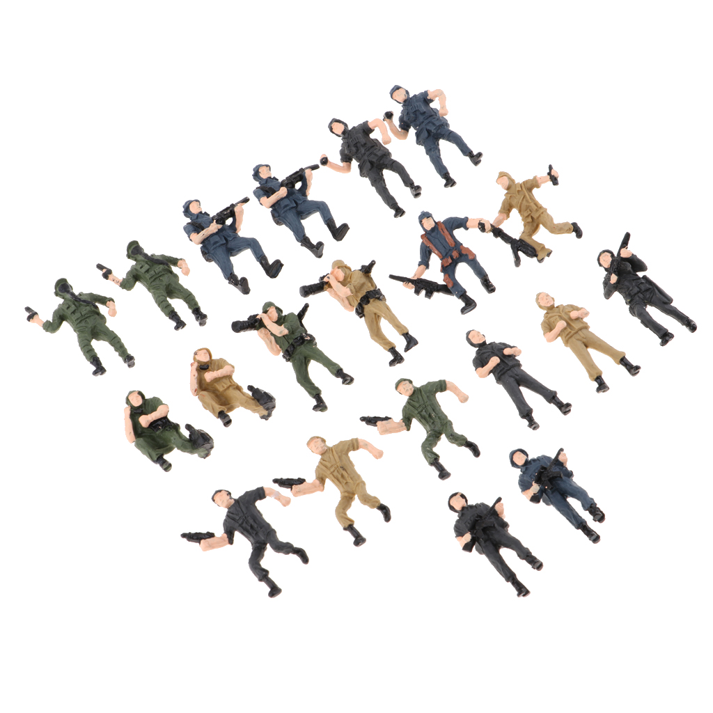 lionlar 20 Pcs Figurines de Simulation à l'Échelle 1:43 Modèle Soldats Jouet pour Enfants