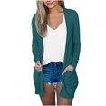 thumbnail image 2 of Frostluinai Women's Open Front Cardigan Loose Casual Long Sleeve Lightweight Cardigan Sweaters Duster Solid Draped Cardigans with Pockets, 2 of 5