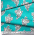 thumbnail image 2 of Soimoi Georgette Viscose Fabric Leaves & Floral Block Print Fabric by Yard 42 Inch Wide, 2 of 3