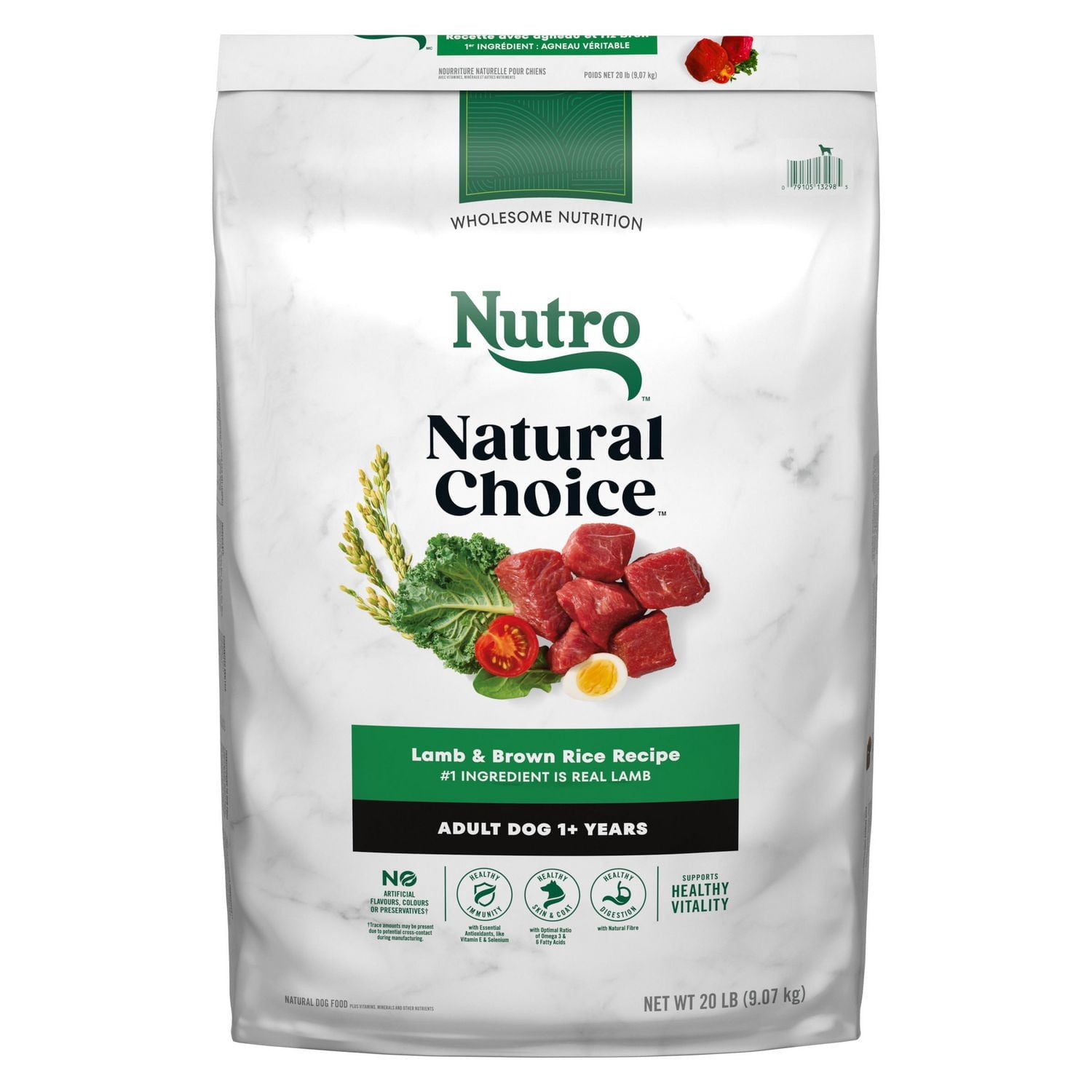 Nutro Natural Choice Nourriture Sèche pour Chien Adulte Recette à l'Agneau & au Riz Brun 2.27kg