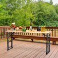 thumbnail image 3 of Topbuy Patio Folding Picnic Table Wood Portable Dining Table Height Adjustable, 3 of 6